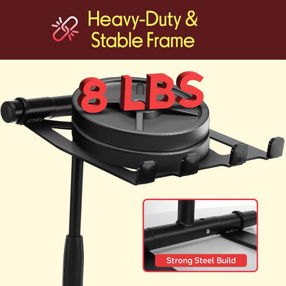 Pyle Portable Folding Laptop Stand - Standing Table with Adjustable Angle, Foldable Height and Four Prong Anti-Slip Tray for iPad, Tablet, DJ Mixer, Workstation, Gaming and Home Use - PLPTS55
