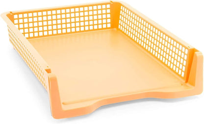 Classroom Turn in Trays - 6-Pack, Letter Size, 12.75 x 9.75 x 2.75 in, Rainbow Plastic - Teacher Supplies & Classroom Must Haves - Stackable Paper Organizer & Homework Trays