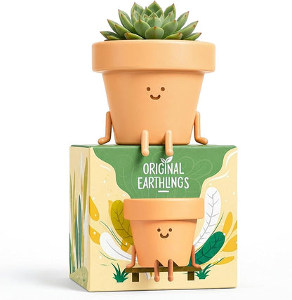 Sitting Small Plant Pot, Cute Pots for Plants - 4 Inch