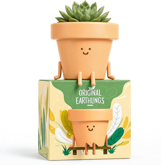 Sitting Small Plant Pot, Cute Pots for Plants - 4 Inch