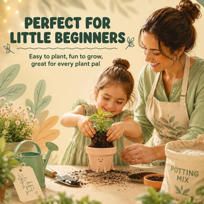 Sitting Small Plant Pot, Cute Pots for Plants - 4 Inch