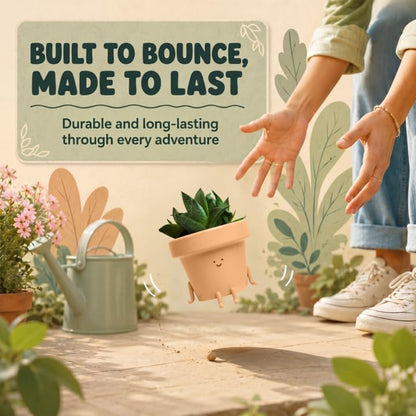 Sitting Small Plant Pot, Cute Pots for Plants - 4 Inch