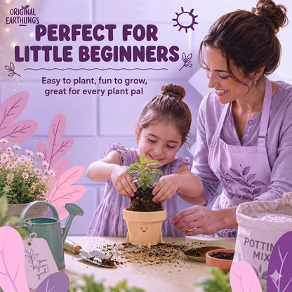 Sitting Small Plant Pot, Cute Pots for Plants - 4 Inch
