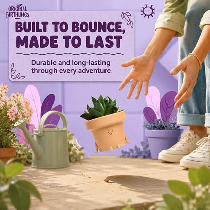 Sitting Small Plant Pot, Cute Pots for Plants - 4 Inch