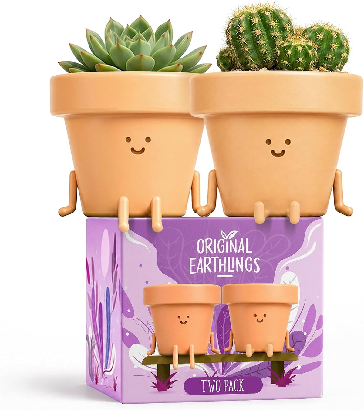 Sitting Small Plant Pot, Cute Pots for Plants - 4 Inch