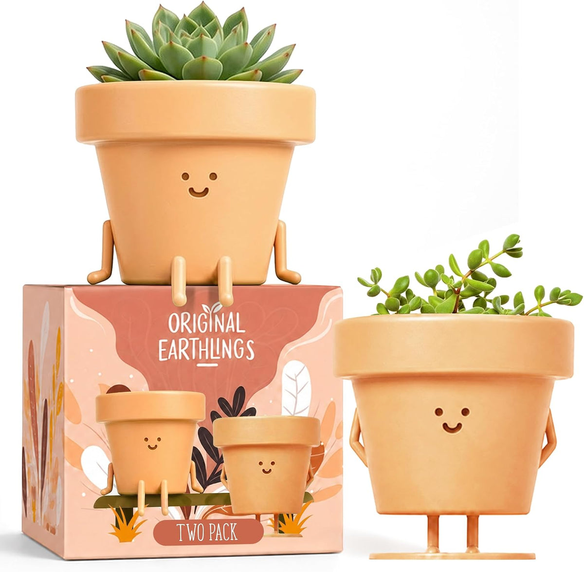 Sitting Small Plant Pot, Cute Pots for Plants - 4 Inch