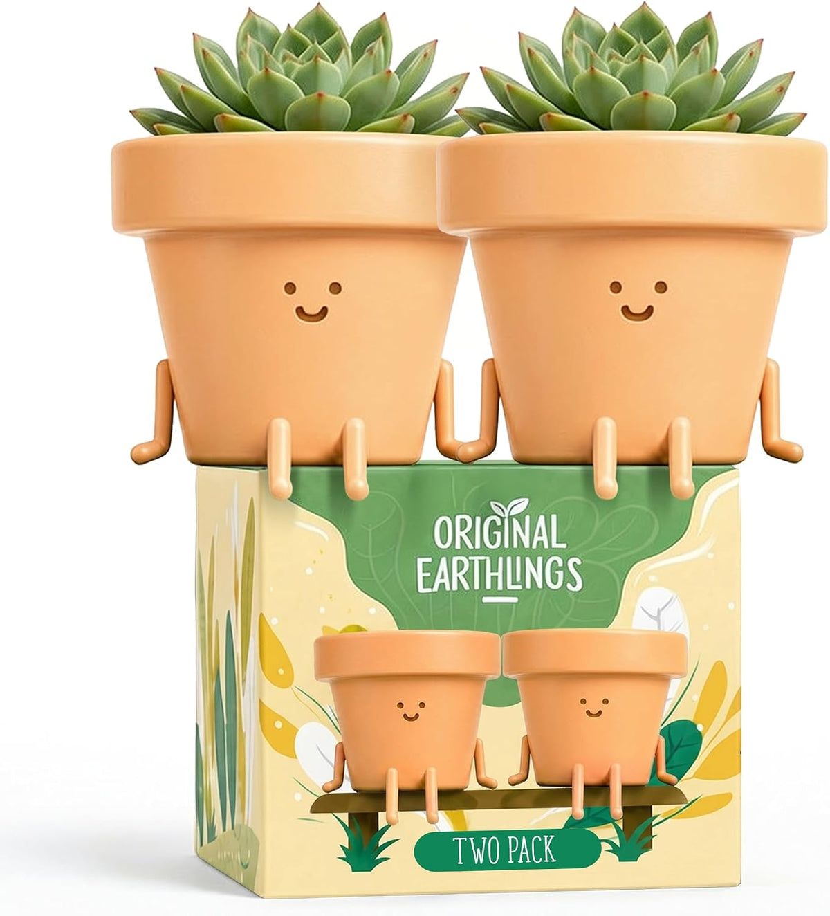 Sitting Small Plant Pot, Cute Pots for Plants - 4 Inch