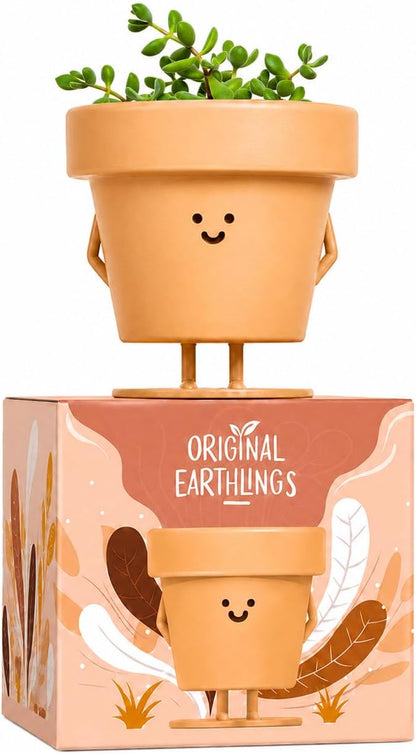 Sitting Small Plant Pot, Cute Pots for Plants - 4 Inch