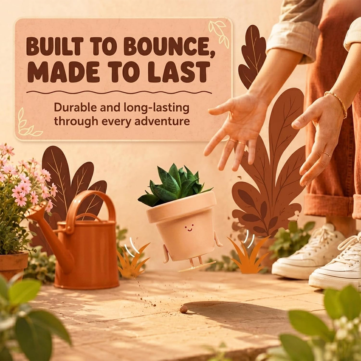 Sitting Small Plant Pot, Cute Pots for Plants - 4 Inch