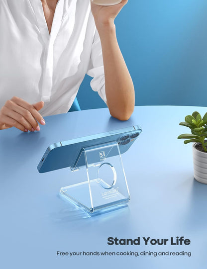 Cell Phone Stand, Phone Dock: Cradle, Holder, Stand for Office Desk - Black