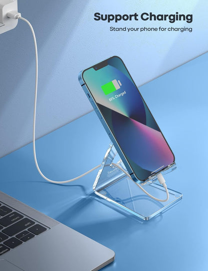 Cell Phone Stand, Phone Dock: Cradle, Holder, Stand for Office Desk - Black