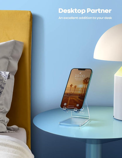 Cell Phone Stand, Phone Dock: Cradle, Holder, Stand for Office Desk - Black