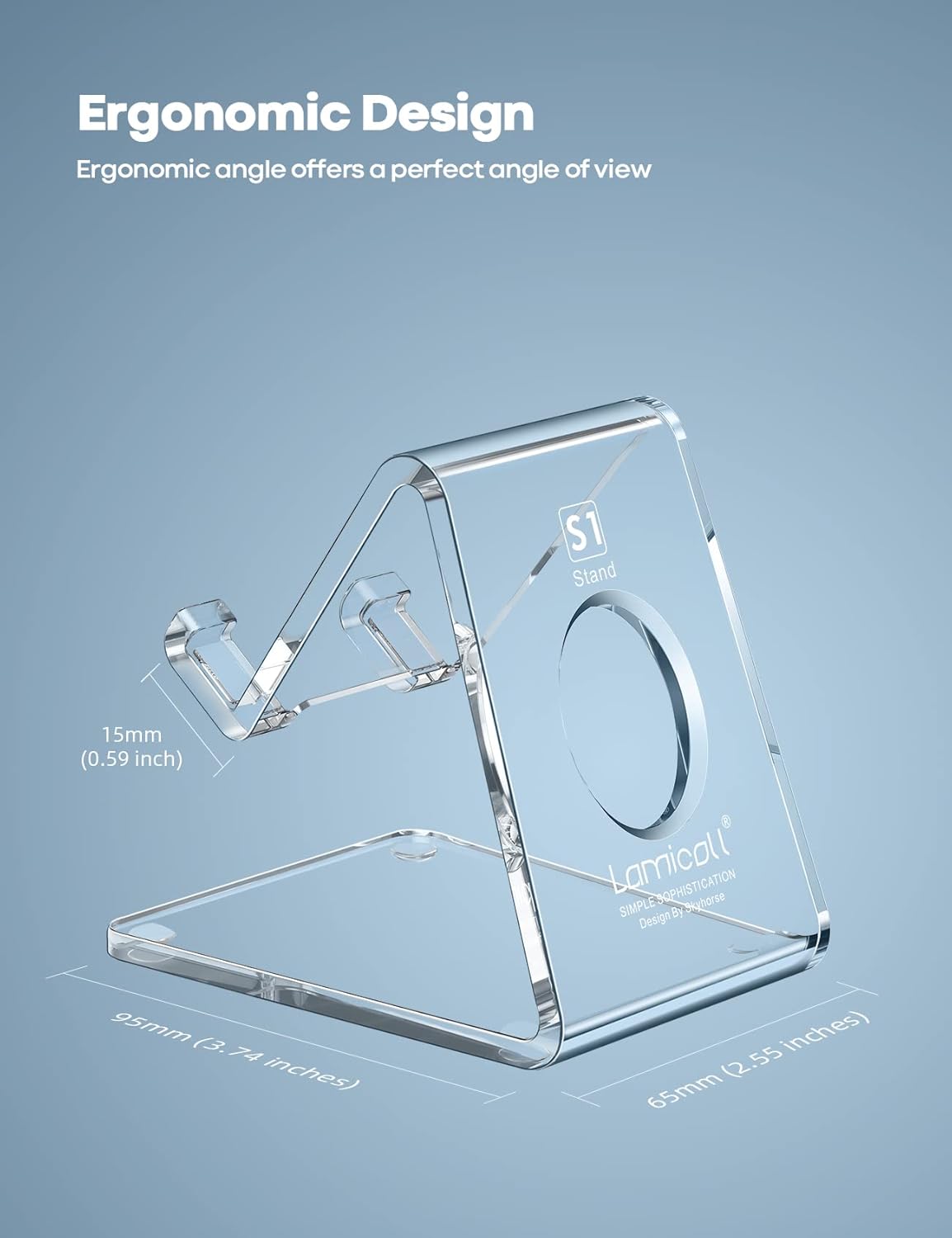 Cell Phone Stand, Phone Dock: Cradle, Holder, Stand for Office Desk - Black