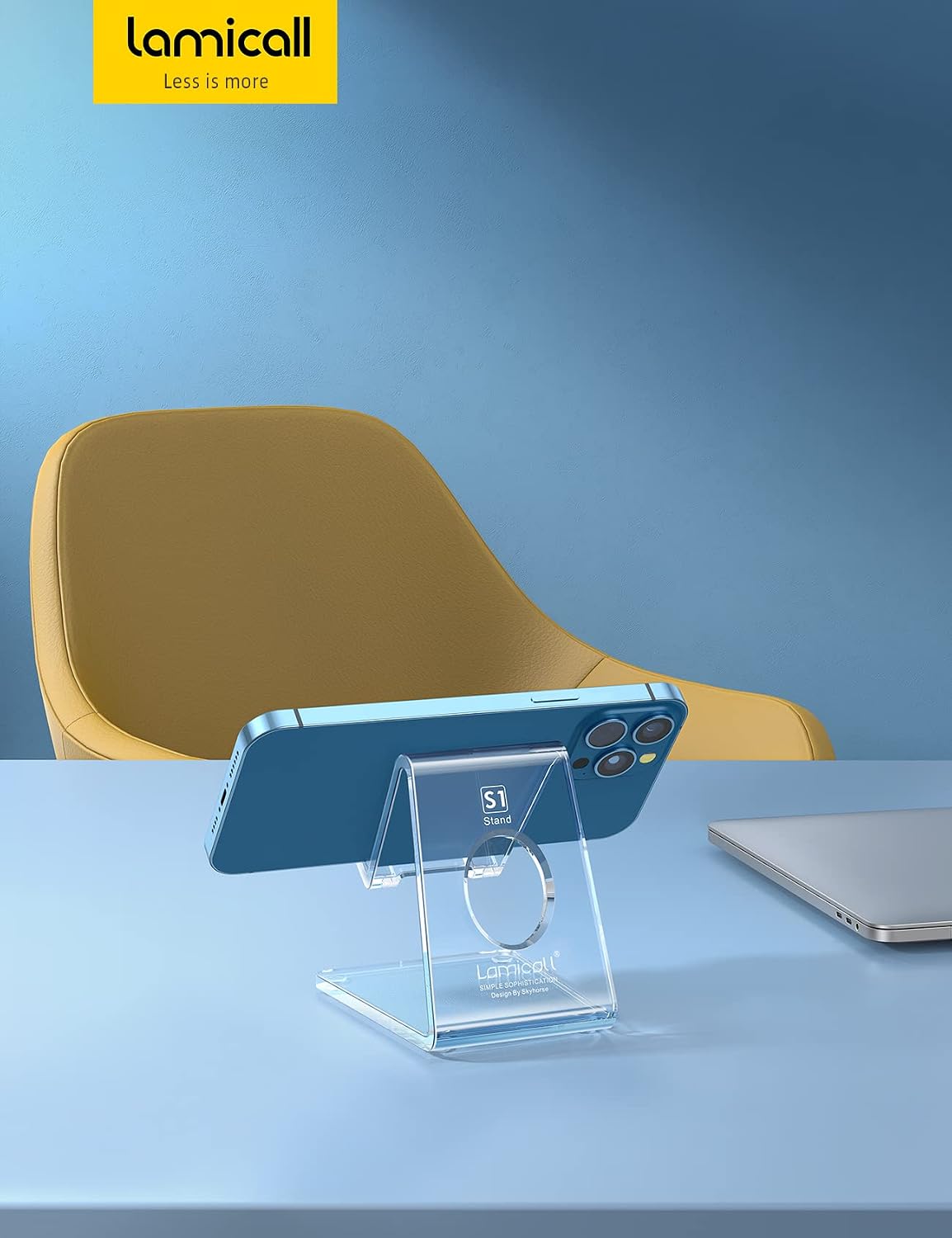 Cell Phone Stand, Phone Dock: Cradle, Holder, Stand for Office Desk - Black