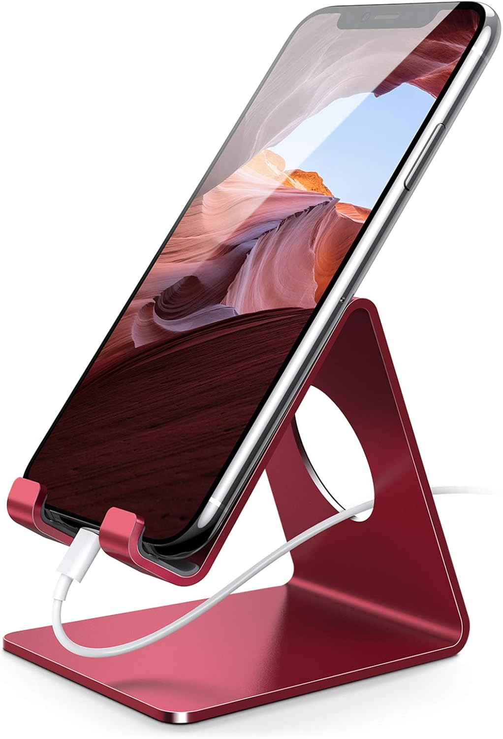Cell Phone Stand, Phone Dock: Cradle, Holder, Stand for Office Desk - Black