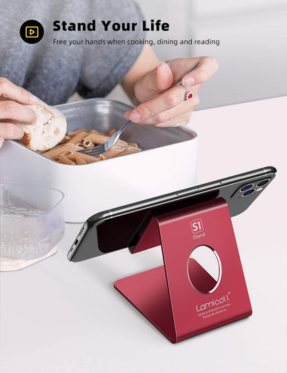Cell Phone Stand, Phone Dock: Cradle, Holder, Stand for Office Desk - Black