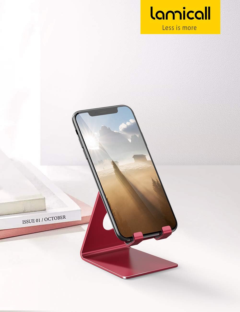 Cell Phone Stand, Phone Dock: Cradle, Holder, Stand for Office Desk - Black