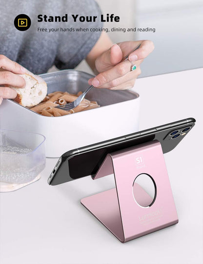 Cell Phone Stand, Phone Dock: Cradle, Holder, Stand for Office Desk - Black