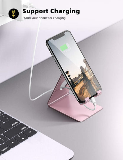Cell Phone Stand, Phone Dock: Cradle, Holder, Stand for Office Desk - Black