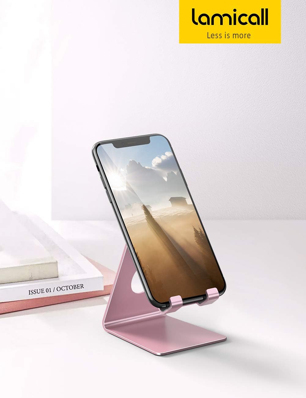Cell Phone Stand, Phone Dock: Cradle, Holder, Stand for Office Desk - Black