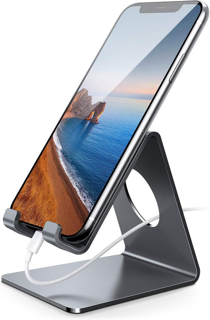 Cell Phone Stand, Phone Dock: Cradle, Holder, Stand for Office Desk - Black