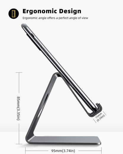Cell Phone Stand, Phone Dock: Cradle, Holder, Stand for Office Desk - Black