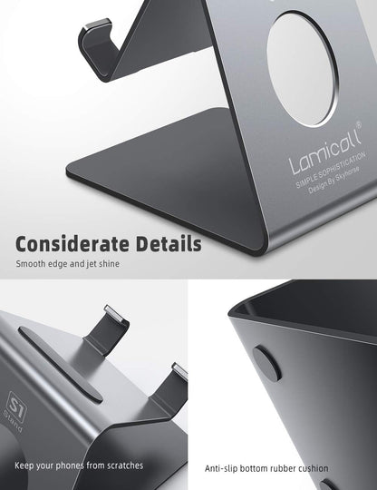 Cell Phone Stand, Phone Dock: Cradle, Holder, Stand for Office Desk - Black