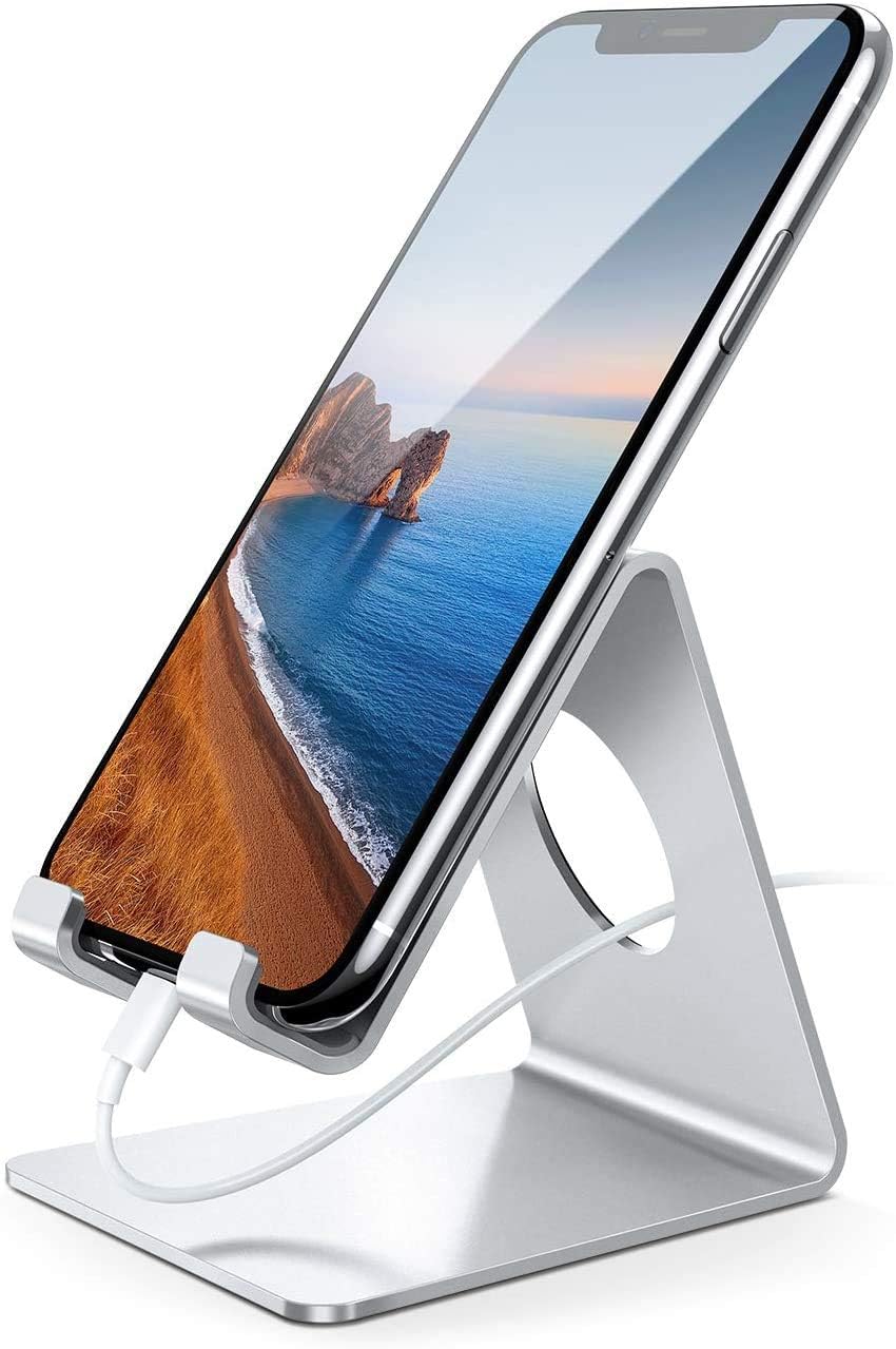 Cell Phone Stand, Phone Dock: Cradle, Holder, Stand for Office Desk - Black