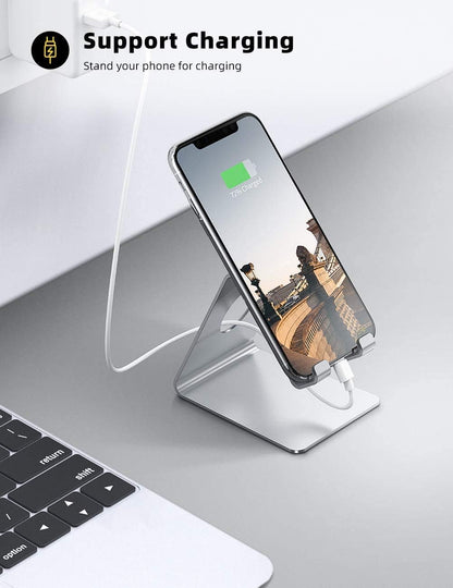 Cell Phone Stand, Phone Dock: Cradle, Holder, Stand for Office Desk - Black