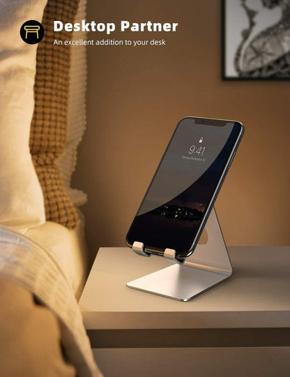 Cell Phone Stand, Phone Dock: Cradle, Holder, Stand for Office Desk - Black