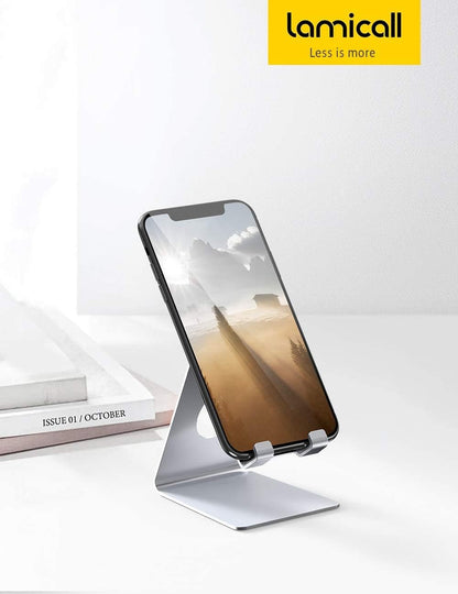Cell Phone Stand, Phone Dock: Cradle, Holder, Stand for Office Desk - Black