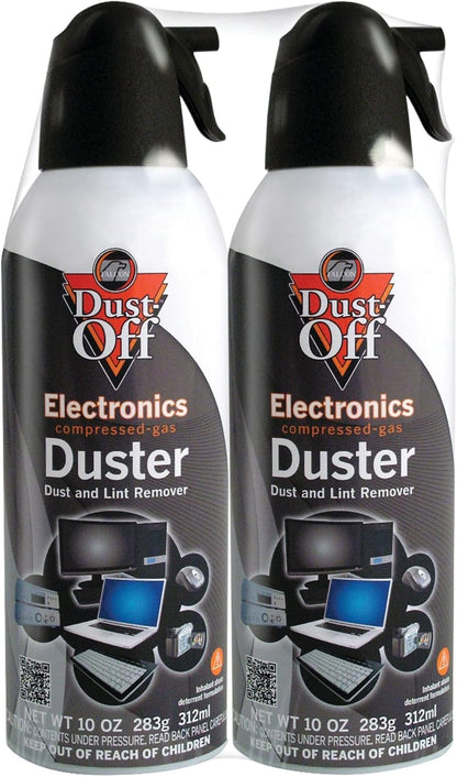 Compressed Gas Dusters, 10 Oz, Pack of 2