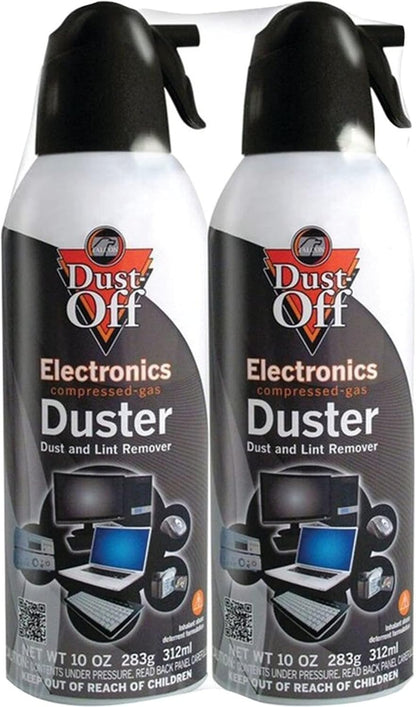 Compressed Gas Dusters, 10 Oz, Pack of 2