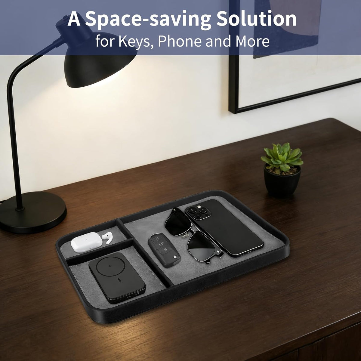 Valet Tray Trendy Organizer Multifunctional Nightstand Caddy Holder