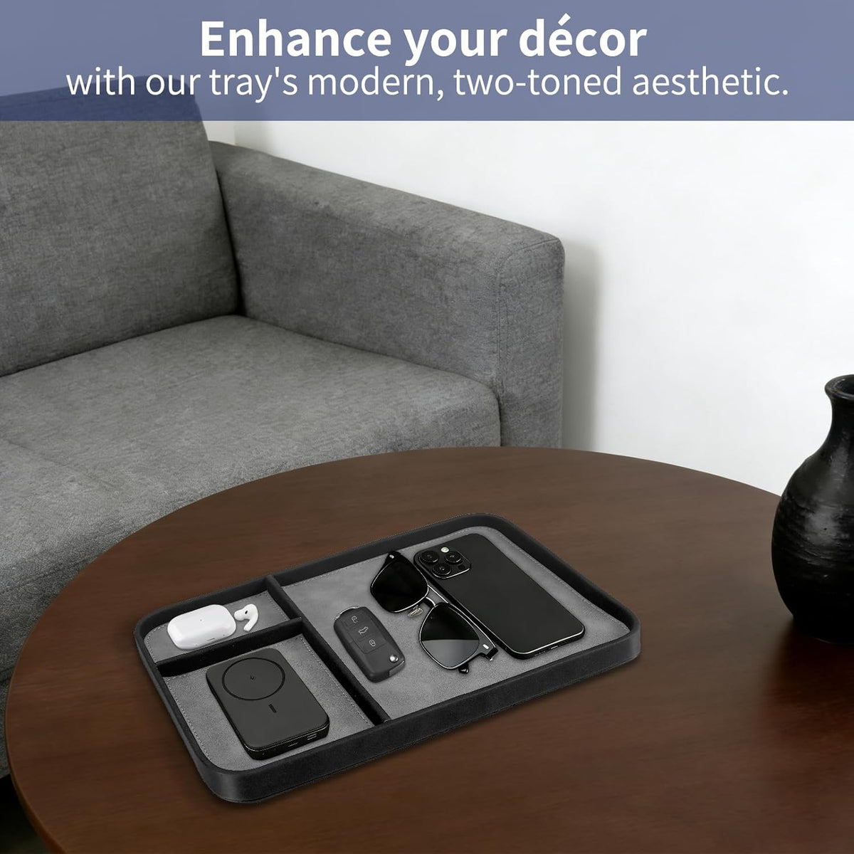 Valet Tray Trendy Organizer Multifunctional Nightstand Caddy Holder
