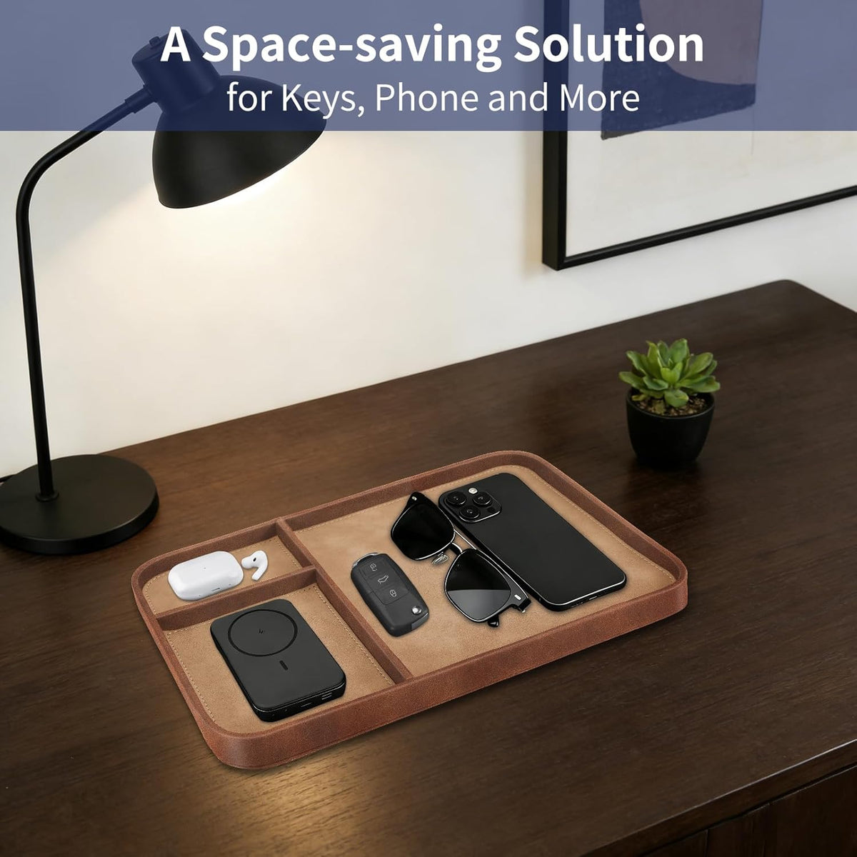 Valet Tray Trendy Organizer Multifunctional Nightstand Caddy Holder