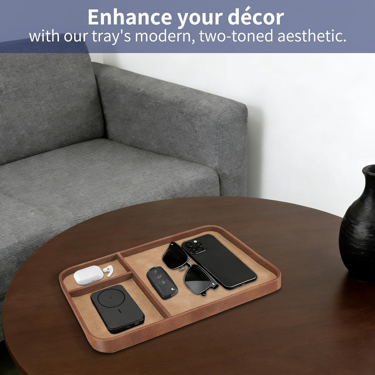 Valet Tray Trendy Organizer Multifunctional Nightstand Caddy Holder
