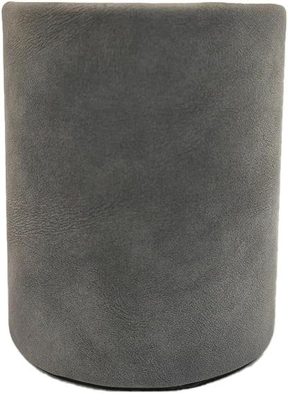 Leather Pen Holder, Brown Pencil Holder, Desktop Elegant Pen Holder for Desk, Stationery Organizer for School Office Home Dorm (3.3" x 3.3" x 4", Brown)