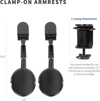 Black Clamp-on Adjustable Arm Rest, MOUNT-ARM01