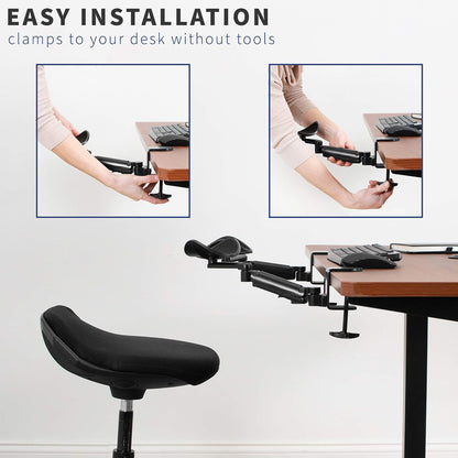 Black Clamp-on Adjustable Arm Rest, MOUNT-ARM01
