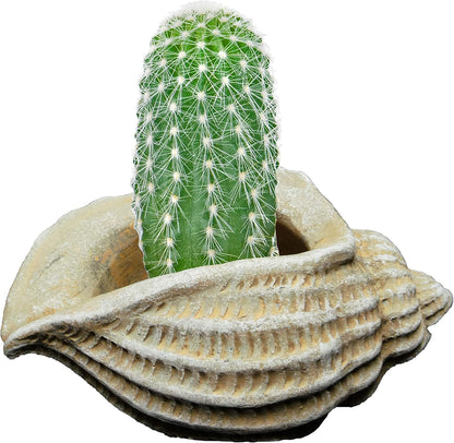 Cement Buddies Animal Planter - Cute Desk Decoration - UV Coated Animal Vase w/Removable Drain Plug -Succulent Planter for Indoor/Outdoor Use (Largemouth Bass, Bronze, Small)