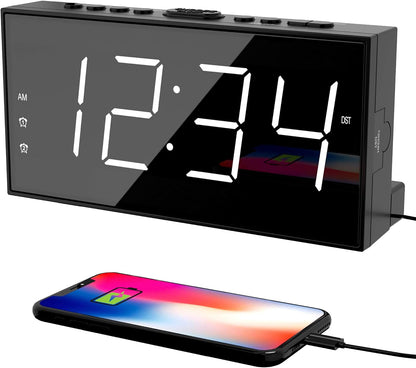 Digital Alarm Clocks for Bedrooms, Dual Alarms, 7.5-Inch Large Display