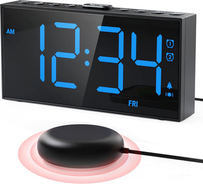 Digital Alarm Clocks for Bedrooms, Dual Alarms, 7.5-Inch Large Display
