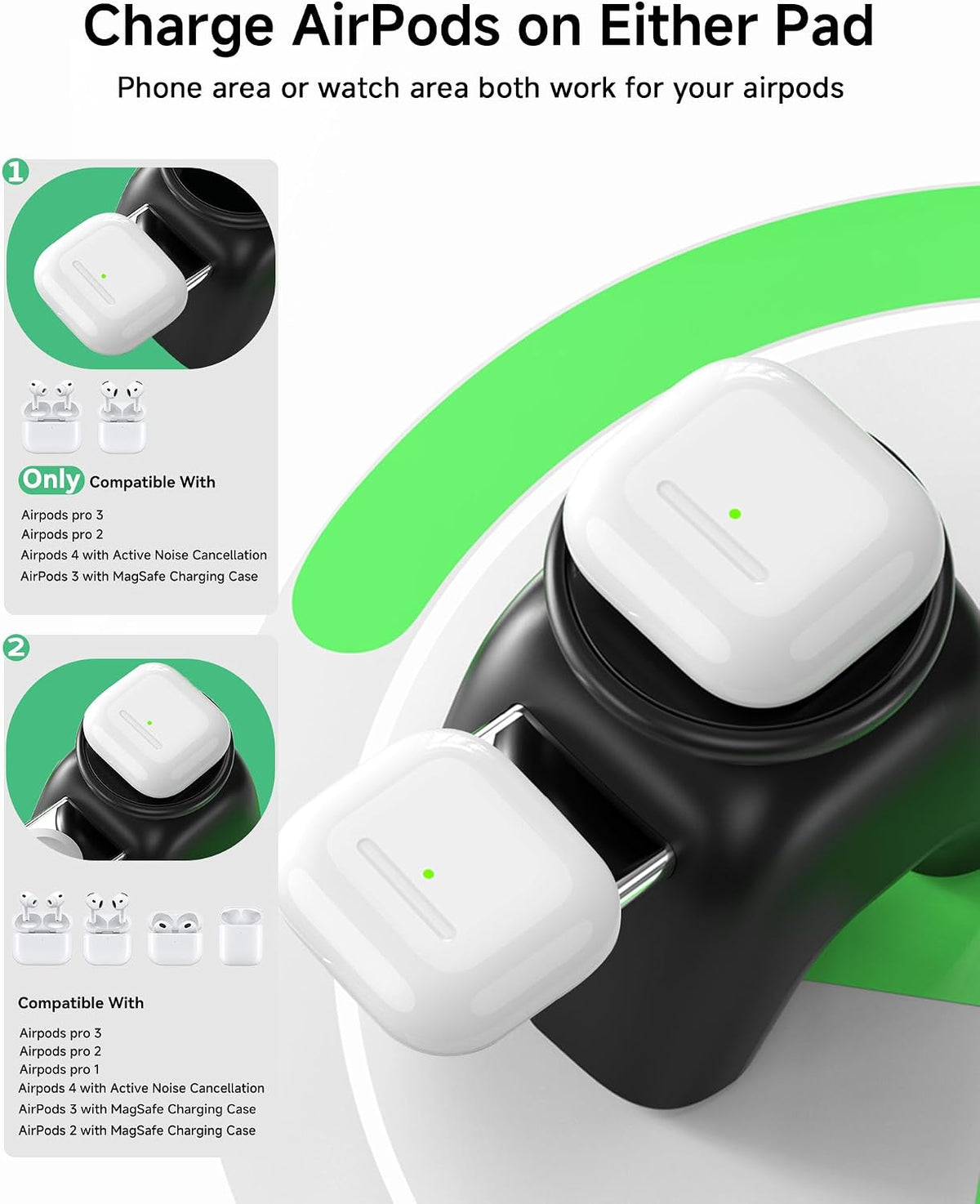 Magnetic Wireless Charging Station, Charger Stand for iPhone Apple Watch