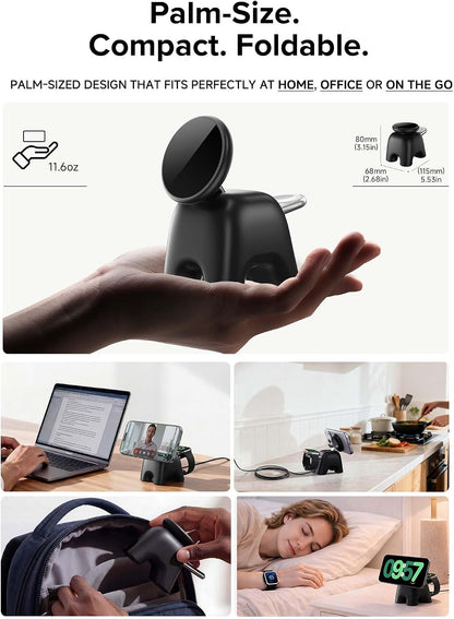 Magnetic Wireless Charging Station, Charger Stand for iPhone Apple Watch