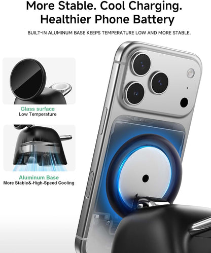 Magnetic Wireless Charging Station, Charger Stand for iPhone Apple Watch