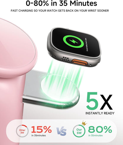 Magnetic Wireless Charging Station, Charger Stand for iPhone Apple Watch
