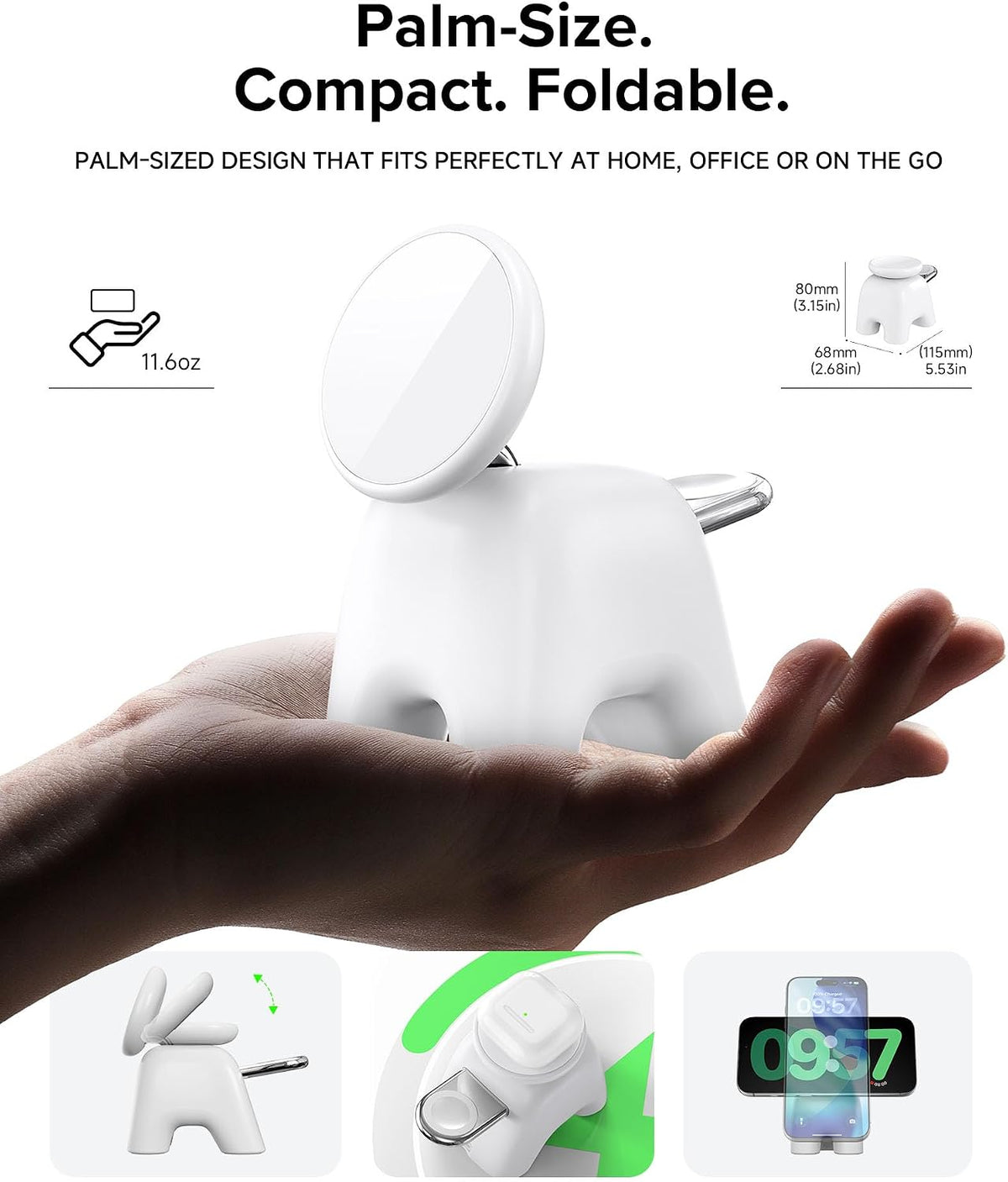 Magnetic Wireless Charging Station, Charger Stand for iPhone Apple Watch