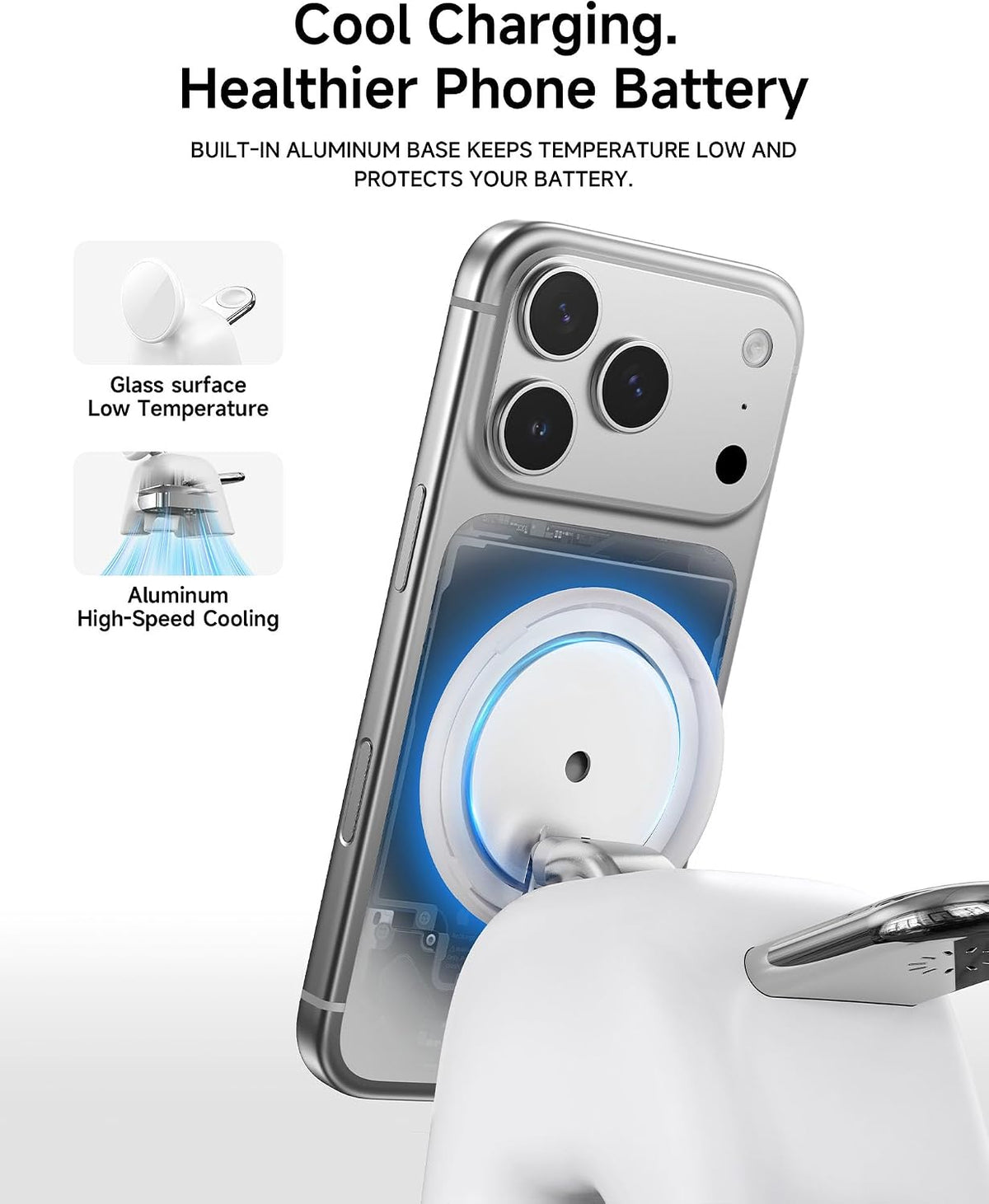 Magnetic Wireless Charging Station, Charger Stand for iPhone Apple Watch