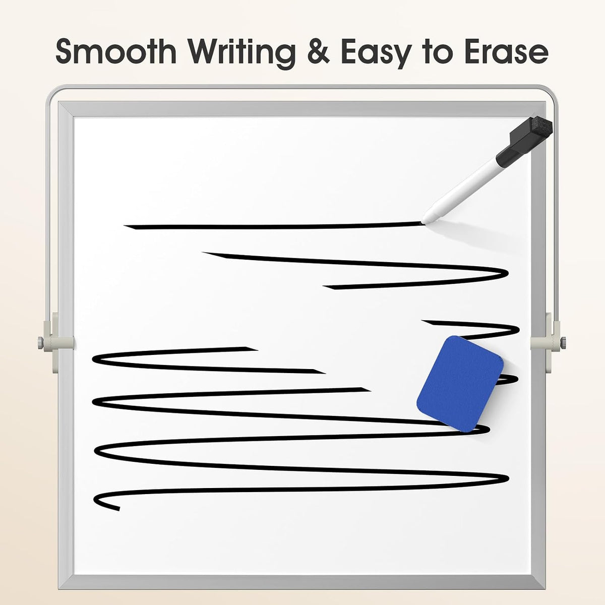 Dry Erase Board with Stand 16" x 12", Small Whiteboard for Desk
